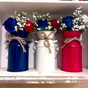 Patriotic flower jars